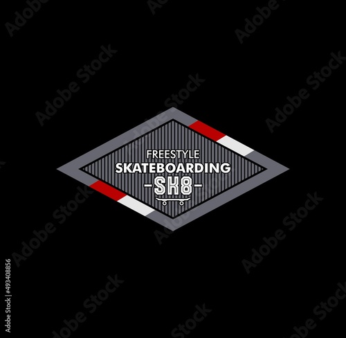 skateboarding, Brooklyn, NYC freestyle action, typography graphic design, for t-shirt prints, vector illustration