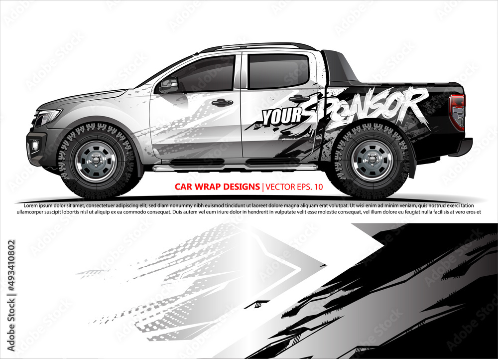 Car wrap decal design vector. abstract Graphic background kit designs for vehicle, race car, rally, livery, sport car
Car wrap decal design vector. abstract Graphic background kit designs for vehicle, race car, rally, livery, sport car