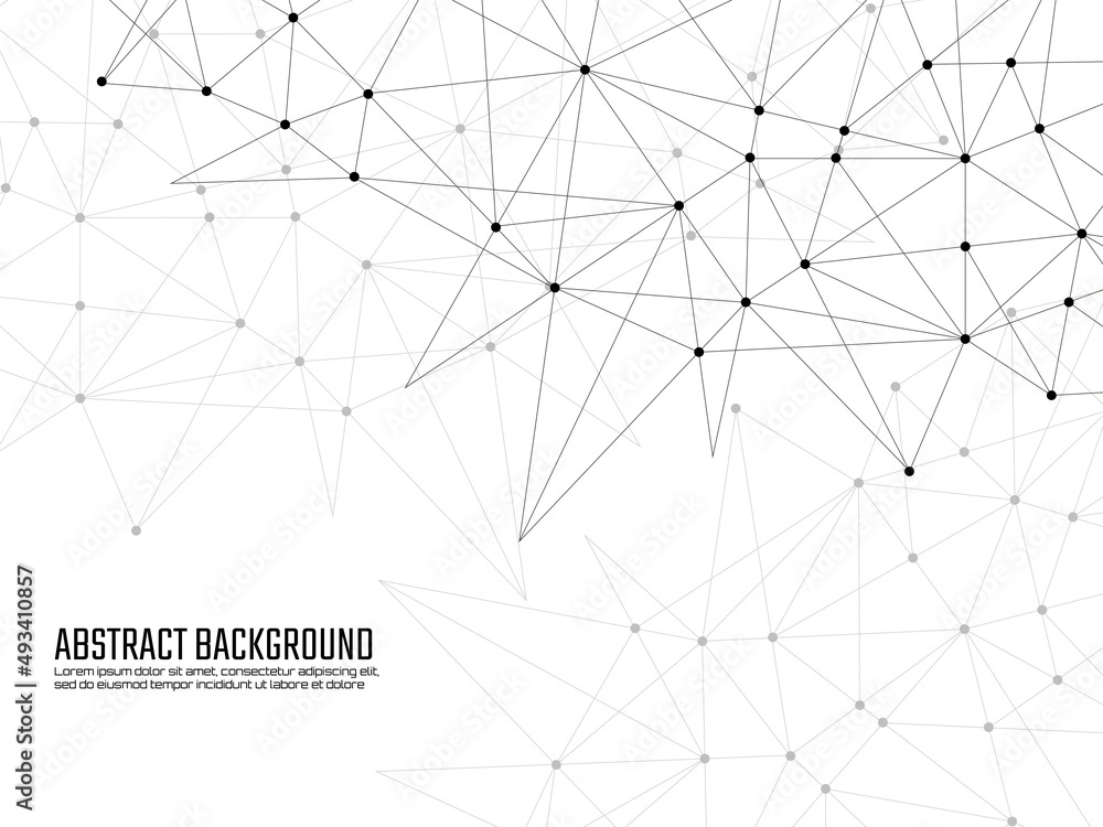 Abstract geometric background with connecting dots and lines. Modern technology concept. Black and white polygonal structure Abstract geometric background with connecting dots and lines. Modern technology concept. Black and white polygonal structure