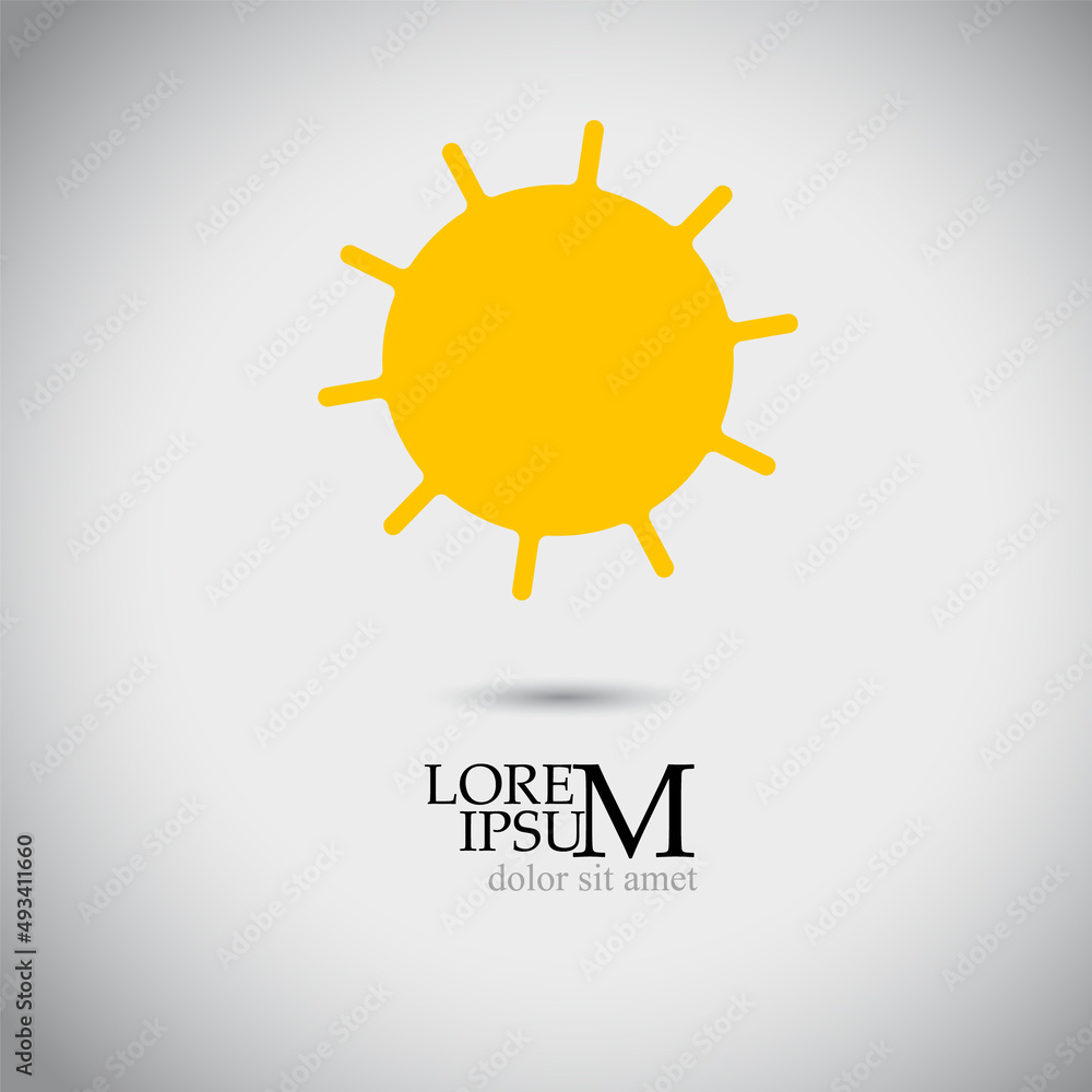 Fototapeta premium Simple sun. Flat design. Vector illustration
