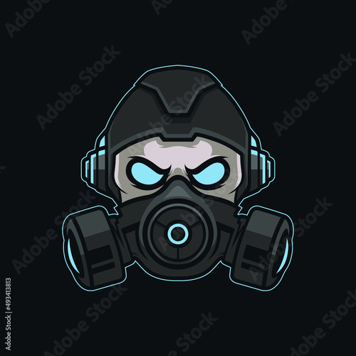 Skull mask e-sport logo. Great for e-sport logos, and the motorcycle community.