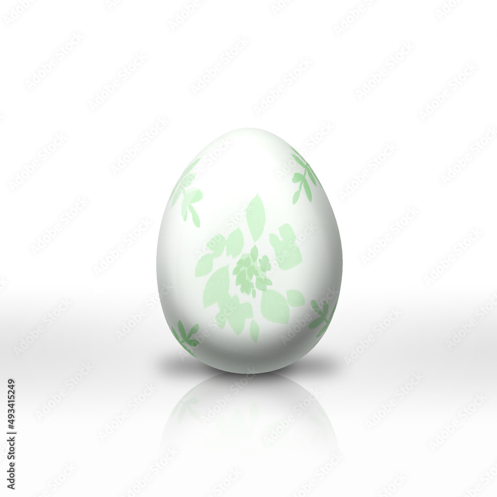 Oeuf de Pâques avec motif, ombre et reflet Oeuf de Pâques avec motif, ombre et reflet