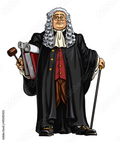 Profession - lawyer. Illustration with the advocate. Medieval Lawyer.