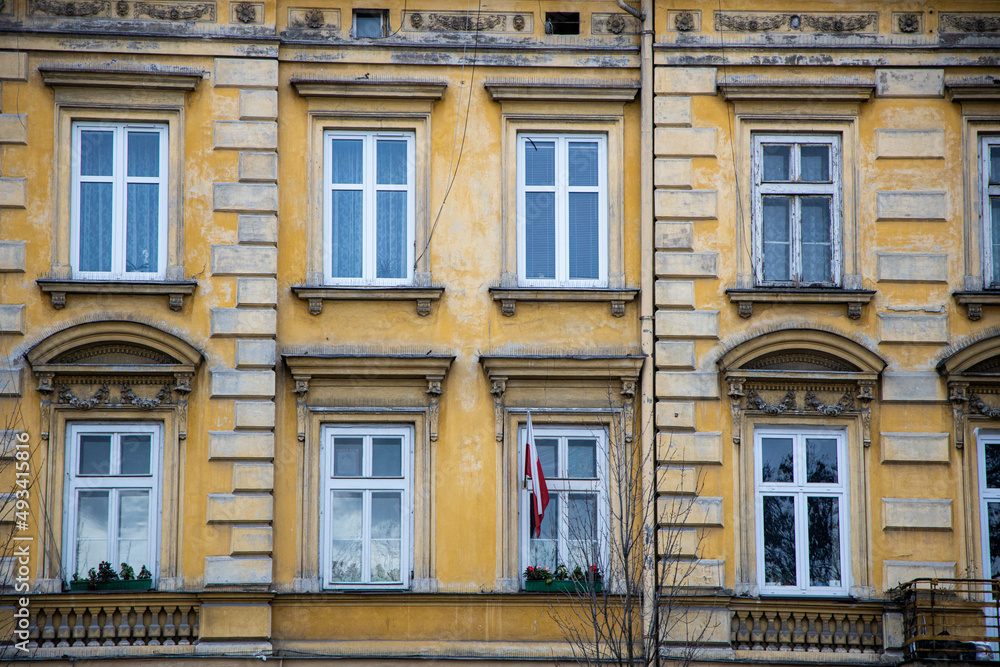 Obraz premium Narrow streets with colourful building fronts in Poland, Europe 
