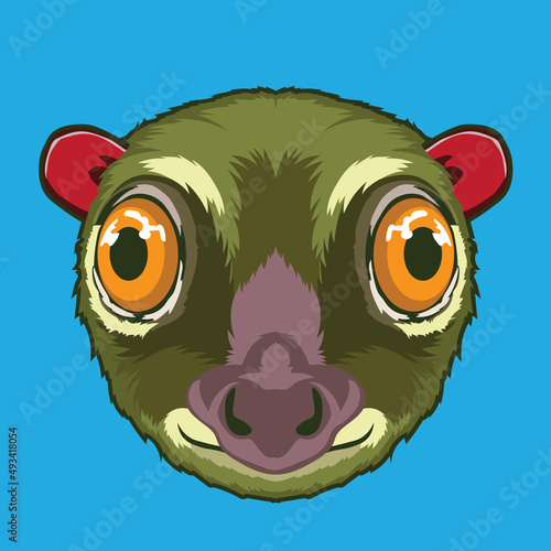 Colugo face vector illustration in decoratice style, perfect for tshirt style and mascot logo  photo