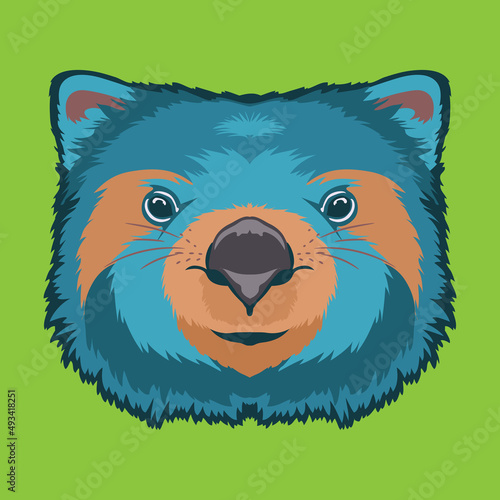 Cute Wombat face vector illustration in decorative style, perfect for tshirt style and mascot logo