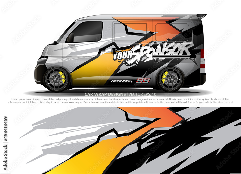 car wrap design. simple lines with abstract background vector concept ...