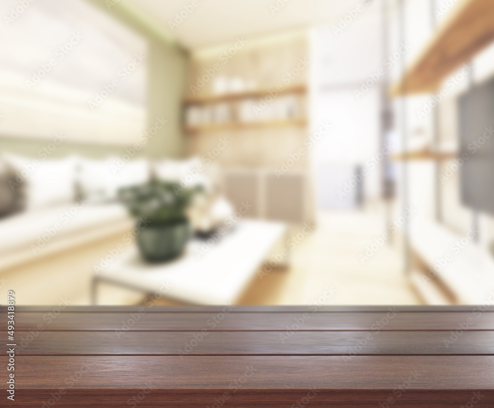 Table Top And Blur Living Room Of Background Table Top And Blur Living Room Of Background
