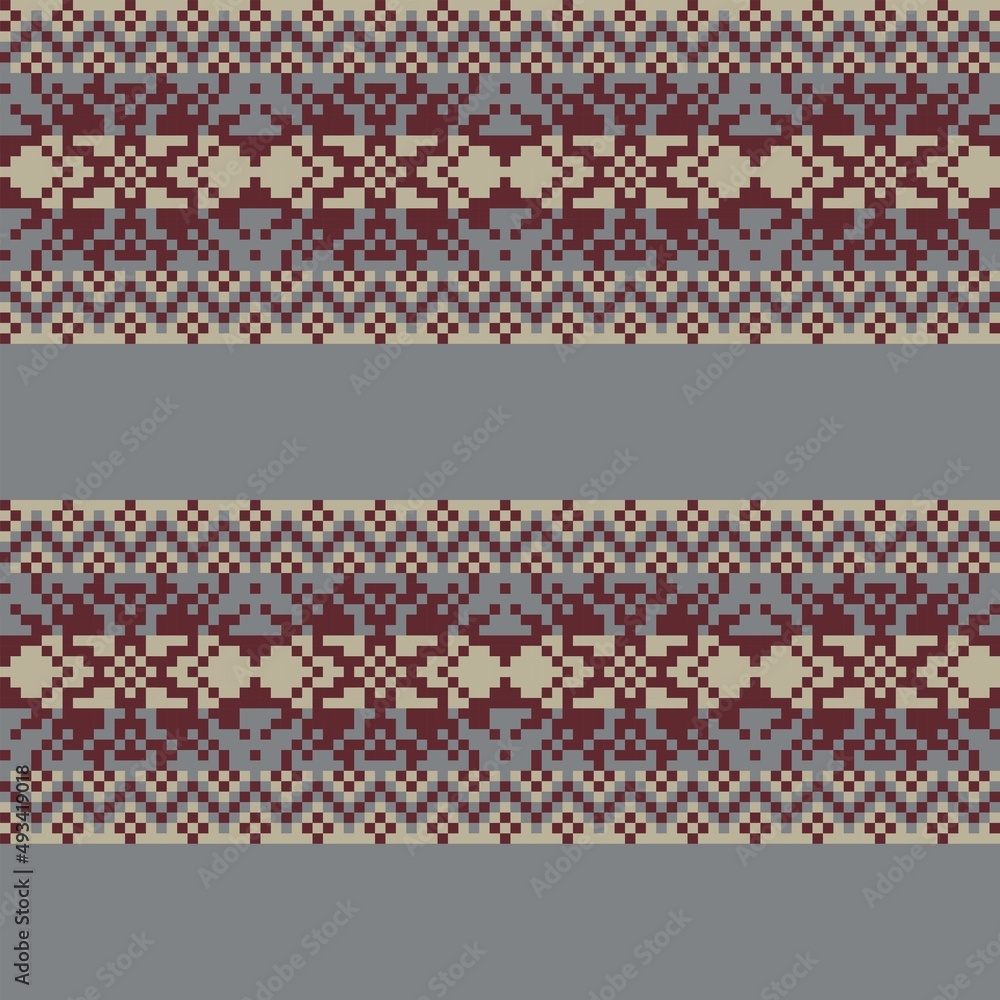 Snowflakes Fair Isle Seamless Pattern Design Snowflakes Fair Isle Seamless Pattern Design