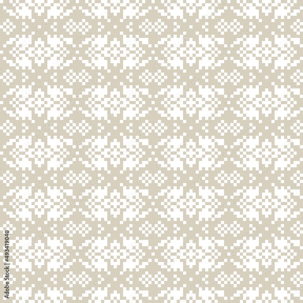Snowflakes Fair Isle Seamless Pattern Design Snowflakes Fair Isle Seamless Pattern Design