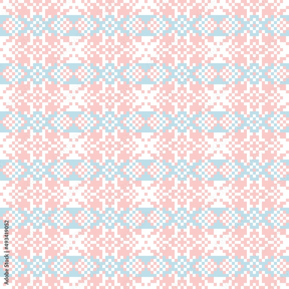 Snowflakes Fair Isle Seamless Pattern Design Snowflakes Fair Isle Seamless Pattern Design
