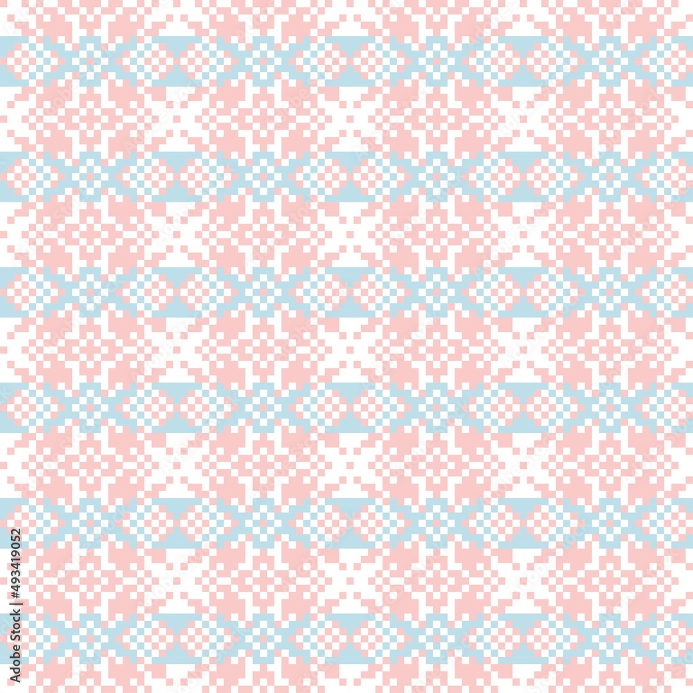 Snowflakes Fair Isle Seamless Pattern Design