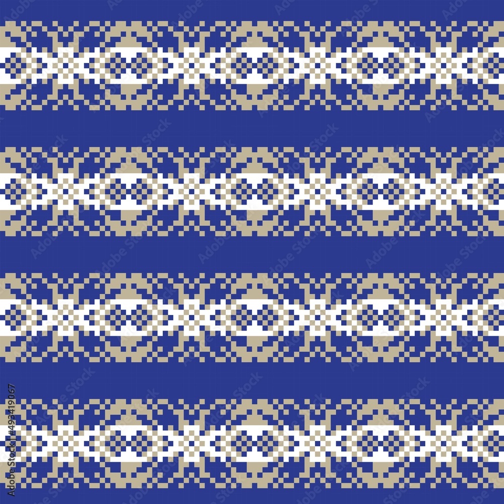 Snowflakes Fair Isle Seamless Pattern Design Snowflakes Fair Isle Seamless Pattern Design