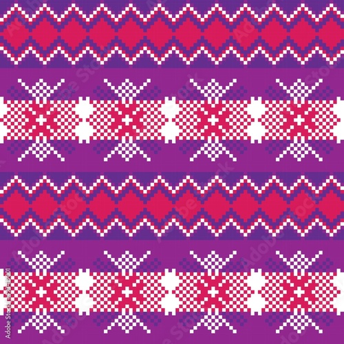 Snowflakes Fair Isle Seamless Pattern Design