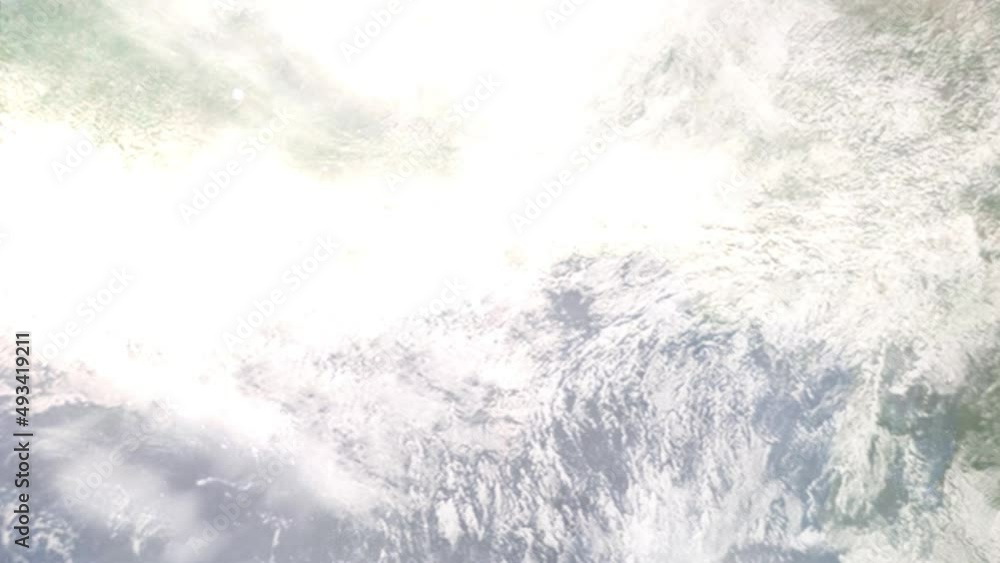 Earth zoom in from outer space to city. Zooming on Ashaiman, Tema, Ghana. The animation continues by zoom out through clouds and atmosphere into space. Images from NASA Earth zoom in from outer space to city. Zooming on Ashaiman, Tema, Ghana. The animation continues by zoom out through clouds and atmosphere into space. Images from NASA