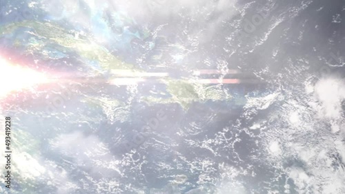 Wallpaper Mural Earth zoom in from outer space to city. Zooming on Site Soleil, Haiti. The animation continues by zoom out through clouds and atmosphere into space. Images from NASA Torontodigital.ca