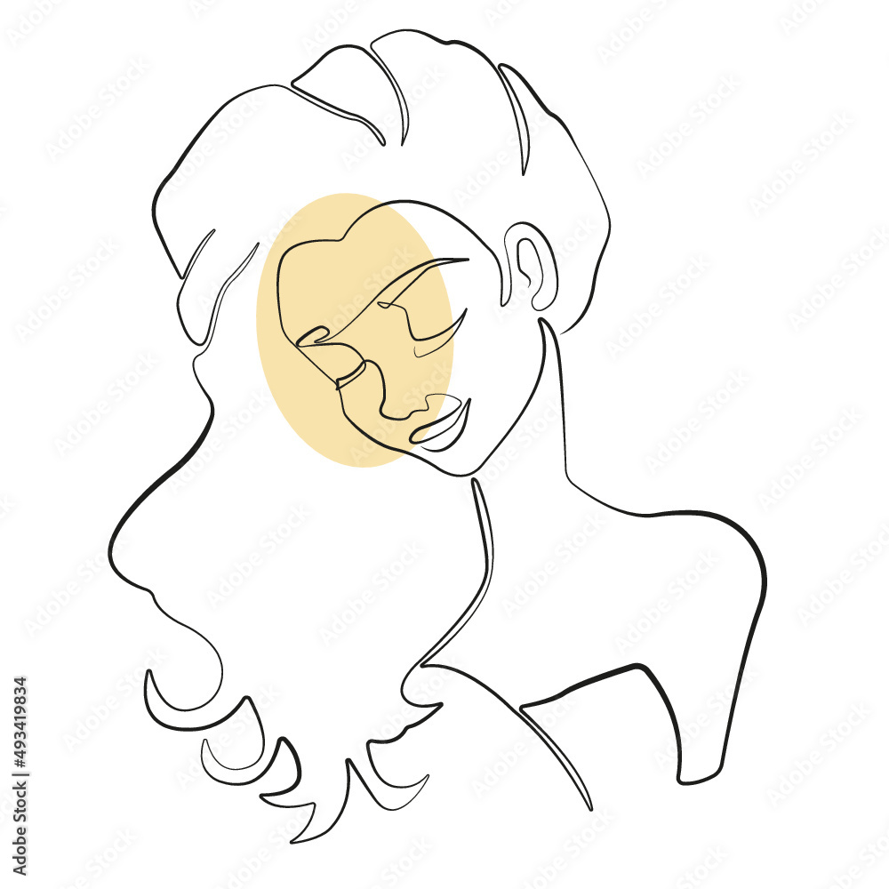 One Line Zeichnung Portrait One Line Zeichnung Portrait