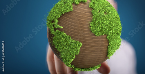 Green 3D Planet Concept, re...