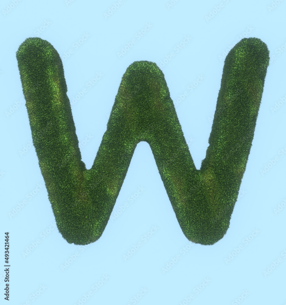 Grass Themed Font Letter W Grass Themed Font Letter W