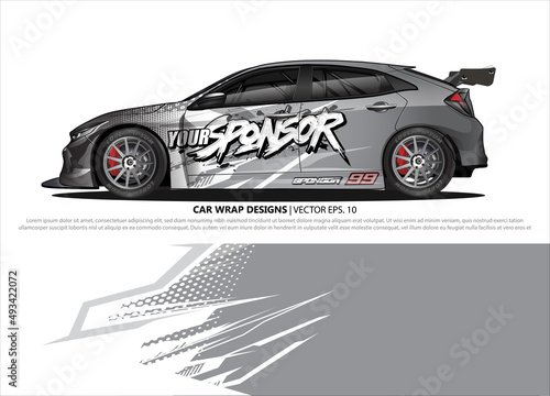 Race car wrap design vector for vehicle vinyl sticker and automotive decal livery 