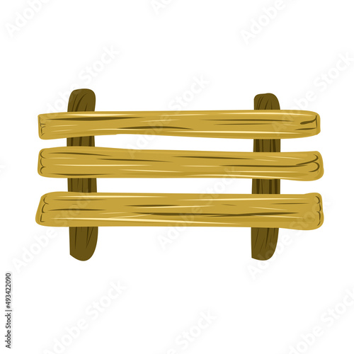 Wooden garden fence on a white background.