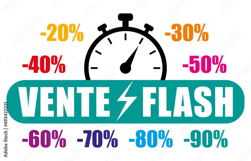 Vente flash. Icône bleu vert vectoriel avec réductions. Vente flash. Icône bleu vert vectoriel avec réductions.