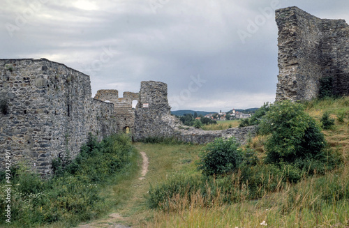 Canvastavla Tabor. Czech Republic. Castle ruin.