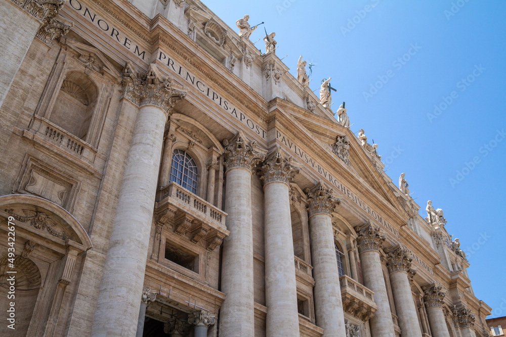St. Peter's Basilica (Papal Basilica of Saint Peter). Renaissance church at Saint Peter's Square in the Vatican City, papal enclave of Rome, Italy.