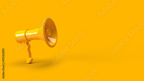 Vászonkép megaphone yellow background dander message