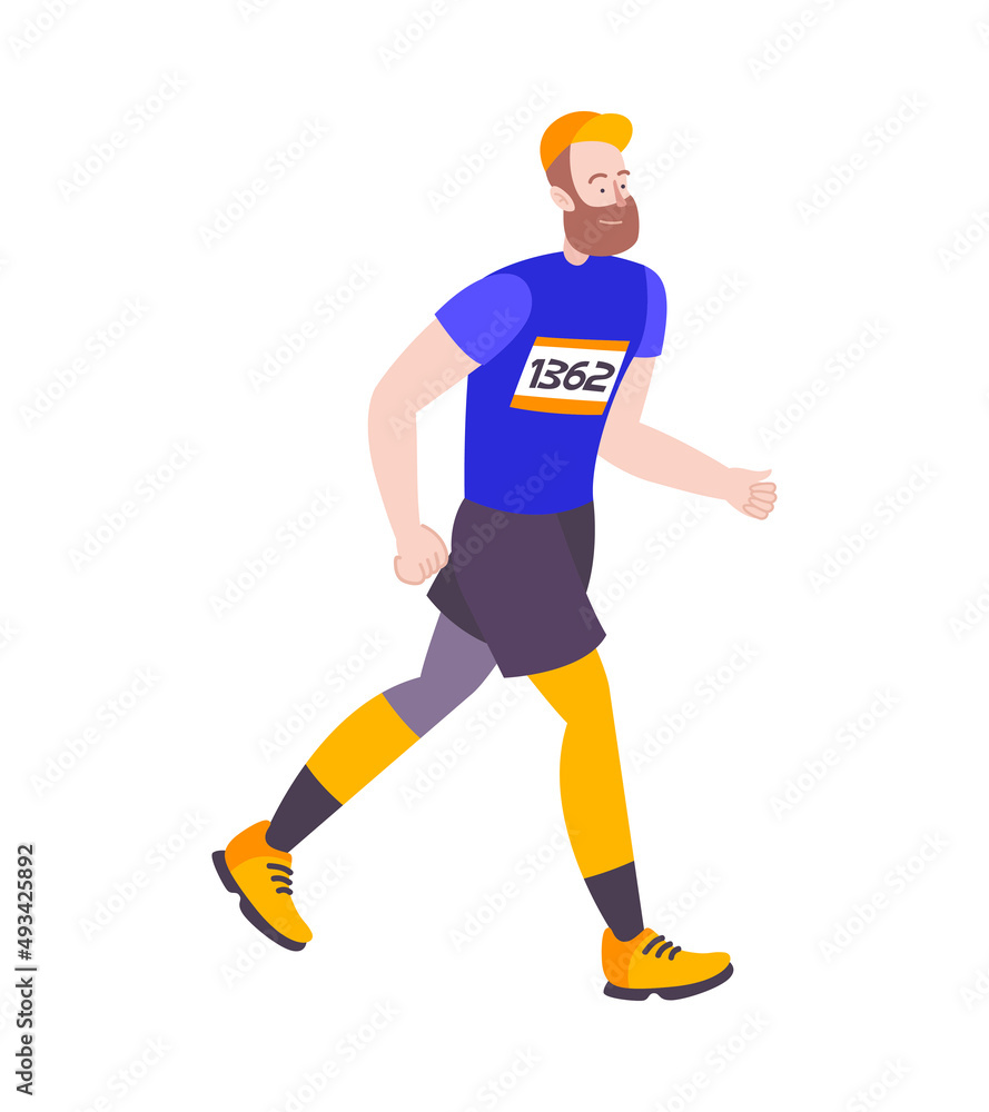 Obraz premium Running Man Marathon Composition