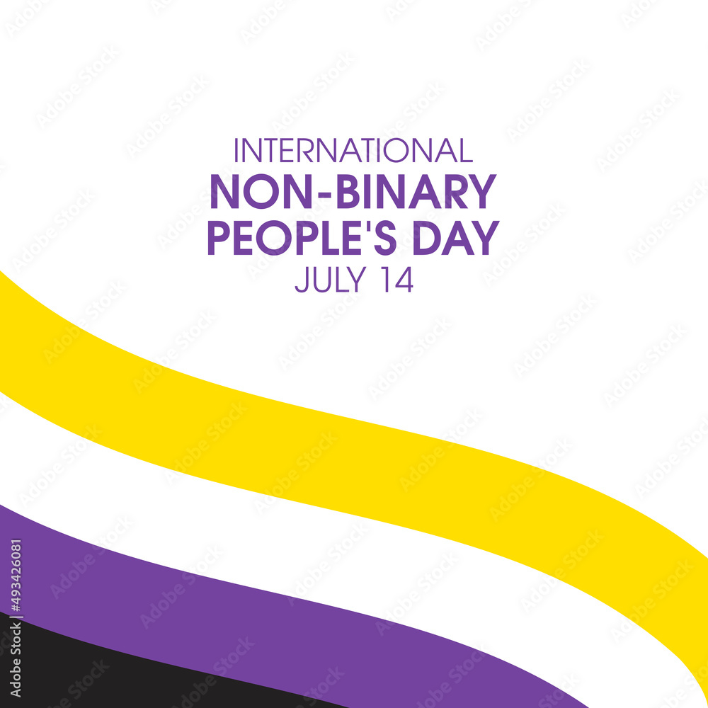 International NonBinary People's Day vector. NonBinary waving pride