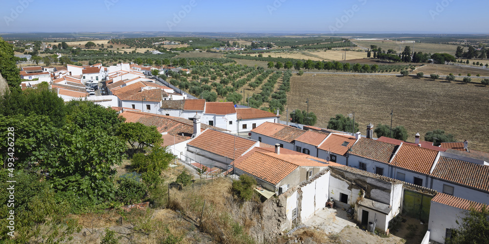 View over Serpa surroundings from the castle ramparts, Alentejo, Portugal