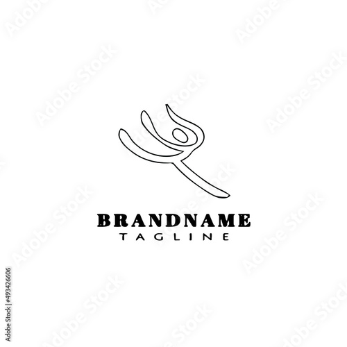 gymnastic logo cartoon icon design template black isolated vector illustration
