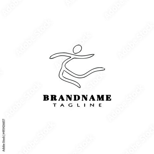 Obraz na płótnie gymnastic logo cartoon icon design template black isolated vector illustration w salonie