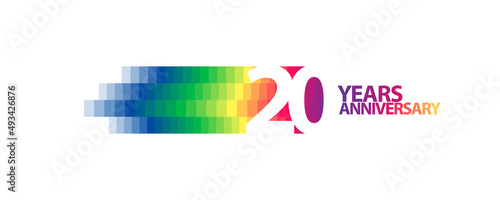 20 years anniversary vector logo, icon. Graphic design element