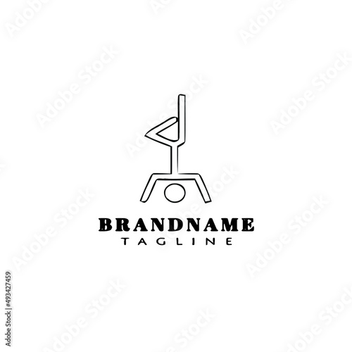 gymnastic logo cartoon icon design template black isolated vector illustration