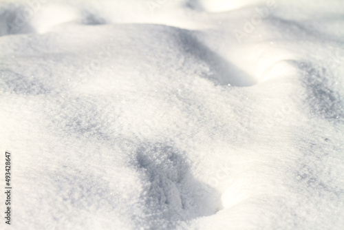 Background texture of fresh white winter snow