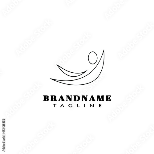 gymnastic logo cartoon icon design template black isolated vector illustration © darul