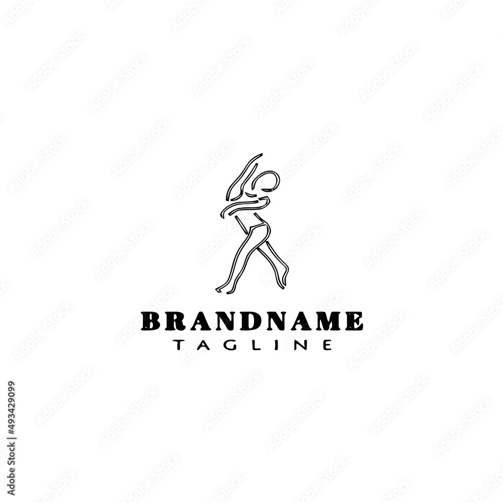 gymnastic logo cartoon icon design template black isolated vector illustration gymnastic logo cartoon icon design template black isolated vector illustration