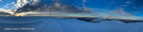 Endless landscape in Finish Lapland close to the ski resort of Ylläs during dusk