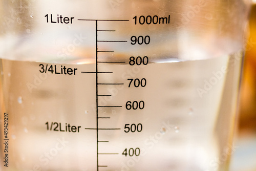 Measuring jug with millilitre graduations