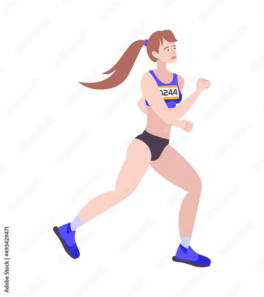 Fototapeta premium Female Marathon Runner Composition