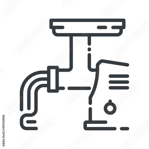 meat grinder vector line icon isolated on white transparent background
