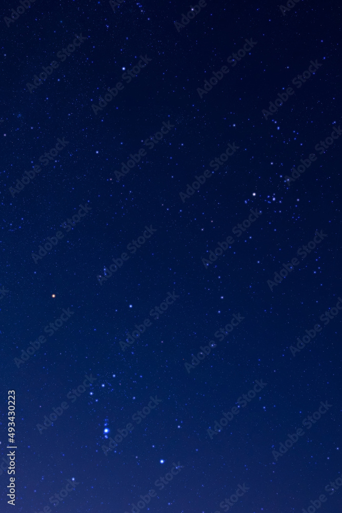 Orion constellation, Milky way stars photographed with star-tracker and long exposure.