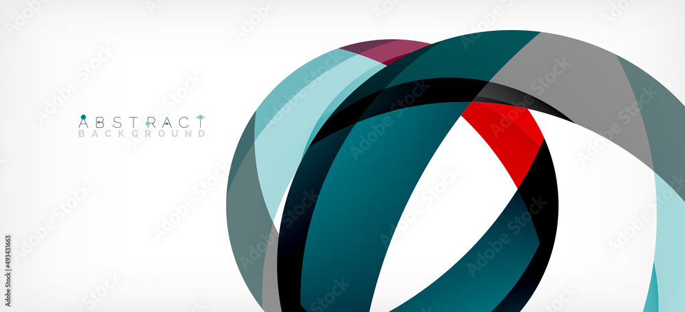 Geometric abstract background. Circle created with overlapping color shapes. Vector Illustration For Wallpaper, Banner, Background, Landing Page Geometric abstract background. Circle created with overlapping color shapes. Vector Illustration For Wallpaper, Banner, Background, Landing Page