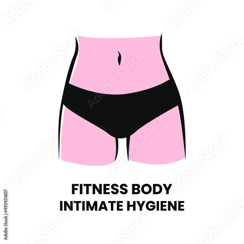 Fitness Body Feminine Intimate Hygiene Poses Icon Sign Symbol Design Vector
