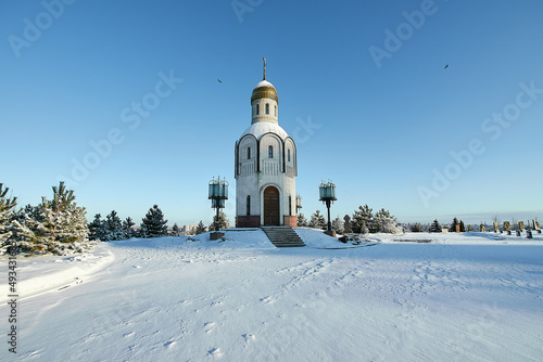 Chapel in the Early Morning in Mamaev Kurgan, Volgograd, Russia.