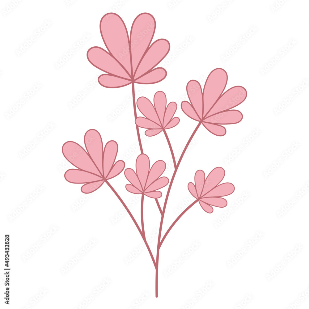 Fototapeta premium aesthetic element pink leaf flower