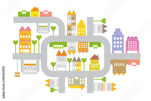 美しい街並みと楽しい暮らし。人々が明るく楽しく暮らせる街づくり。