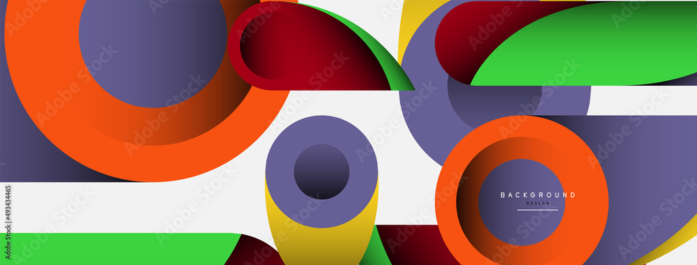 Abstract background. Minimal geometric circles and round style shapes with deep shadow effects. Trendy technology business template for wallpaper banner or background Abstract background. Minimal geometric circles and round style shapes with deep shadow effects. Trendy technology business template for wallpaper banner or background